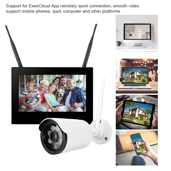 10 tuuman 1.3MP HD Langaton WIFI Vauvanvalvontakamera 1 Kamera Älykäs DVR Kotivartiointijärjestelmä EU 110-240V