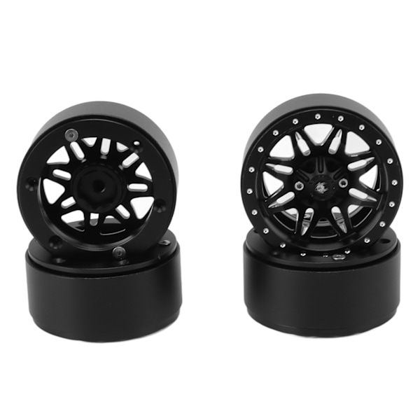 4 st För SCX10 Hjulnav Silver Svart Aluminiumlegering Stabil Lätt att Installera RC Hjulnav för Traxxas Ersättning