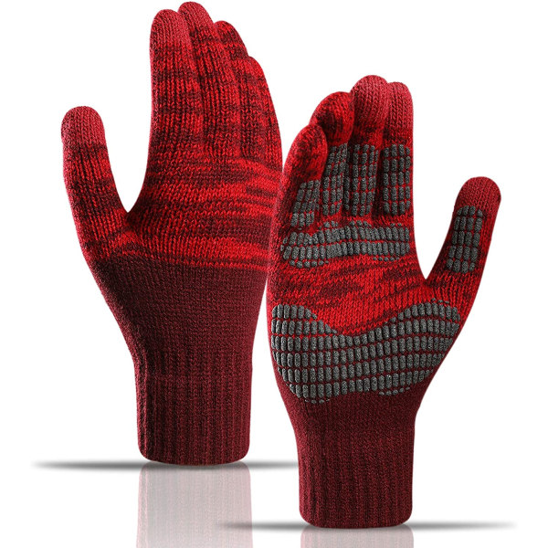 Vinterstrikhandsker, varme handsker med touchskærm, varme helbetræk