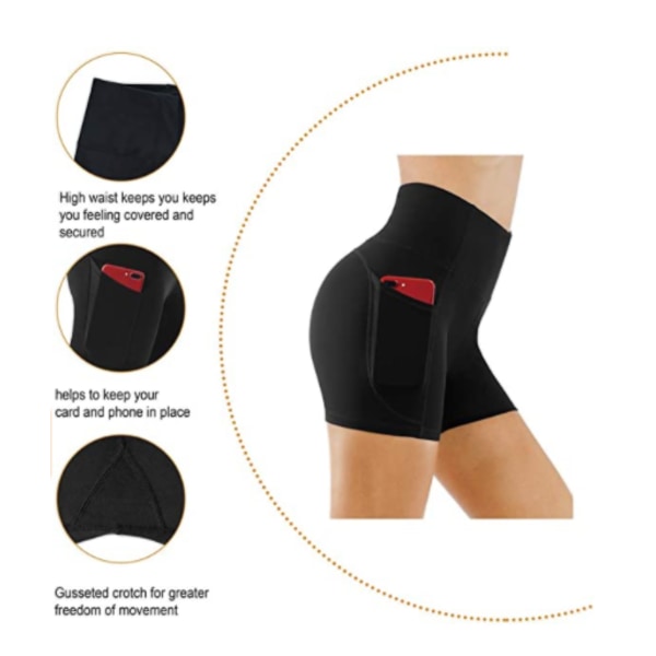 Yoga Fitness Sportlöpning Shorts Hög midja Yogashorts för