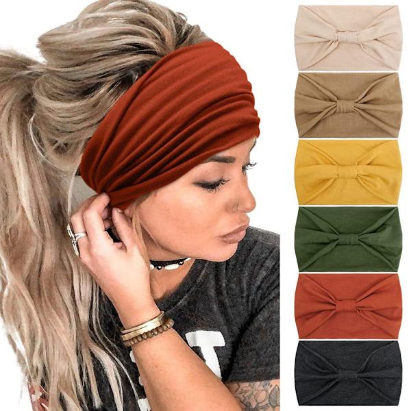 Naisten leveät boho-solmuhiuspanta urheiluun ja joogaan