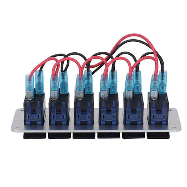 Vippekontaktpanel 6 Gang Vandtæt 5-polet Til/Fra Bilskifter 12V‑24V Blå LED