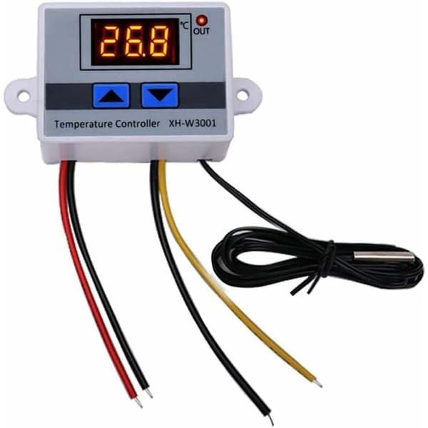 Temperaturregulator til køle- og varmesystemer, digital temperaturregulator med LED-skærm og vandtæt sensorprobe, programmerbar