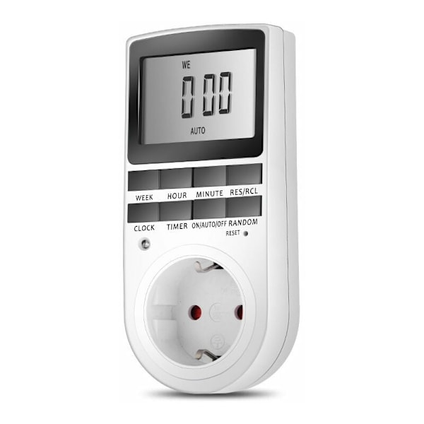 Smart Digital Timer Switch för automatisk styrning av apparater, flexibel programmering upp till 2900W med 10 olika på/av-program per dag, repeterande
