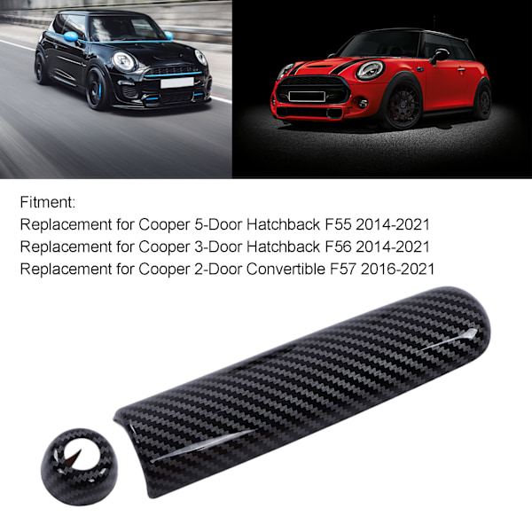 Håndbremsdeksel i karbonfiber-stil, erstatning for Cooper Hatchback F55 F56 F57 2014‑2021