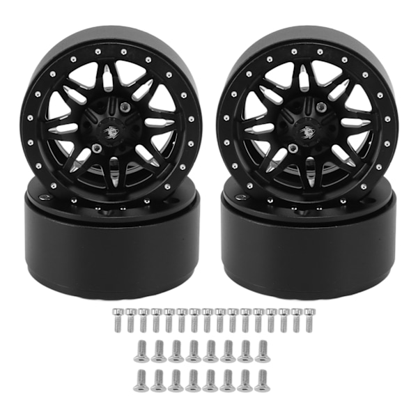 4 st För SCX10 Hjulnav Silver Svart Aluminiumlegering Stabil Lätt att Installera RC Hjulnav för Traxxas Ersättning