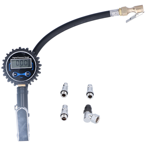 200PSI 14BAR Dekktrykkmåler LCD-skjerm Trykkmåler med LED-lys for bil varebil motorsykkel terrengsykkel