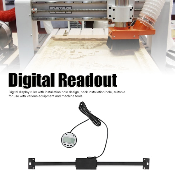Digital Lineær Måleskala i Rustfrit Stål og Aluminium med Digital Display 0-300mm