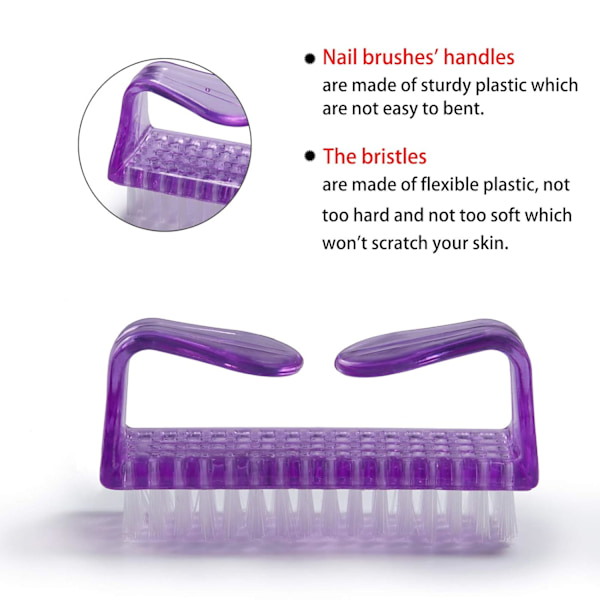 Nagelborste Rengöringsborste Set, Multifunktionell Rengöring Med Flexibel Plastborst, 5-pack I Flerfärg, Enkel Detaljrengöring Och Mjuk