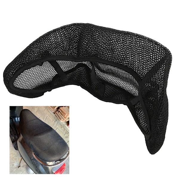 Motorcykel Sædedæksler 3 Dimensionelt Åndbart Design Mesh Sort Udskiftning til VESPA Gts300