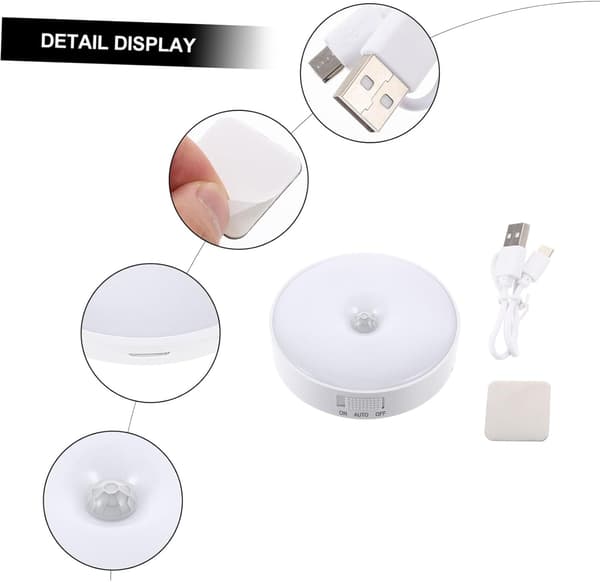 LED Menneskelig Sensor Lys Sensor Led Lysskap Sensor Lys USB Lys I Hybel Bevegelseslys Under Seng Bord Nattlys Leselys Hvit Abs