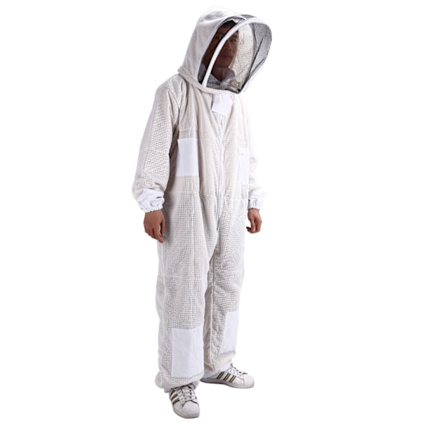 Professional Siamese Bee Suit Zipper 3 Layer Net Space Suit Ventilated Bee Suit for BeekeeperL