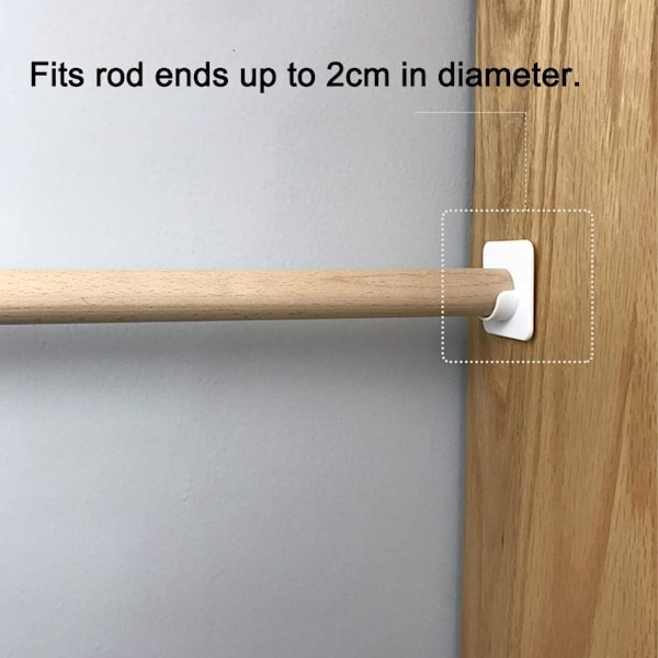 Självhäftande Duschstångshållare, Elegant Design Gardinstångsfäste för Slät Yta, Ingen Borrning Krävs, Vattentät, Verktygsfri