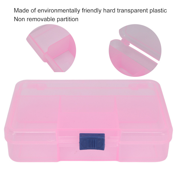 Förvaringslåda för DIY-material, 5 fack, skjutspänne, transparent, för kropps- och ansiktsmålning, plast