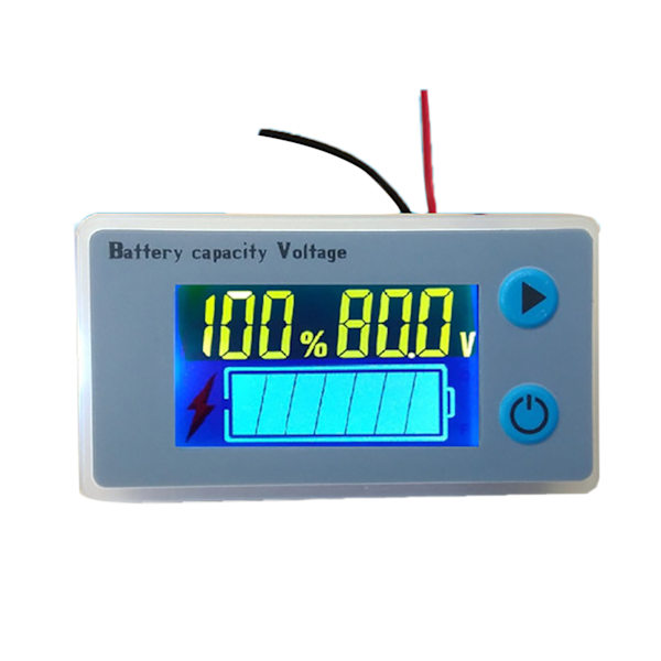 Batterikapasitetsmåler med LCD-skjerm, spenningsmåler for bil 12V