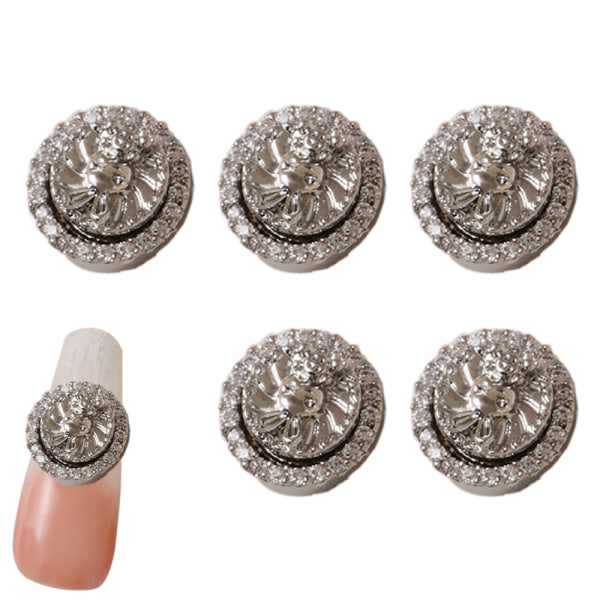5 Stk 3D Kanin Nail Charms Rhinestones Diamanter Glitter