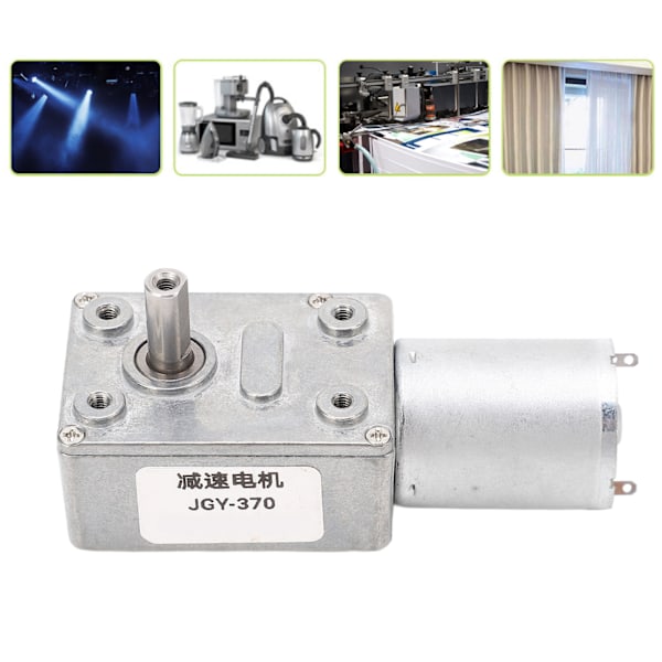 DC Växelmotor 12mm Enkelaxel Reversibel Självlåsande Turbinmaskväxelmotor med Fästbas 6RPM