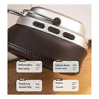 Retro Headset Bluetooth-headset Trådløs For Studenter Svart