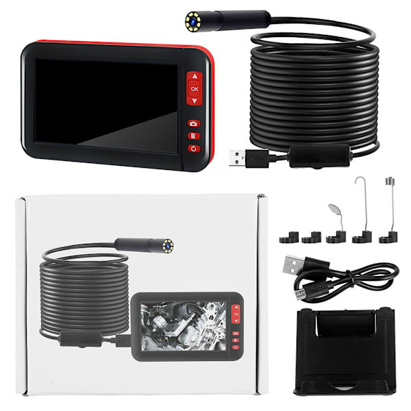 F200 4,3\" Digital 1080P LCD Endoskop Inspektionskamera Boroskop USB Laddning (10m)