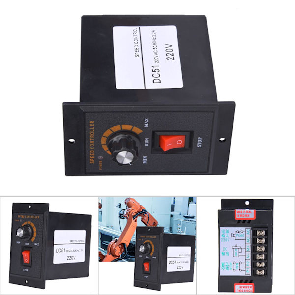 DC-51 DC-motorregulator Permanentmagnetstyrenhet 120W 2.2A Framåtriktning 0~220VDC