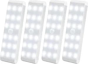 LED skabslys, 20-LED dæmper USB genopladelig bevægelsessensor C