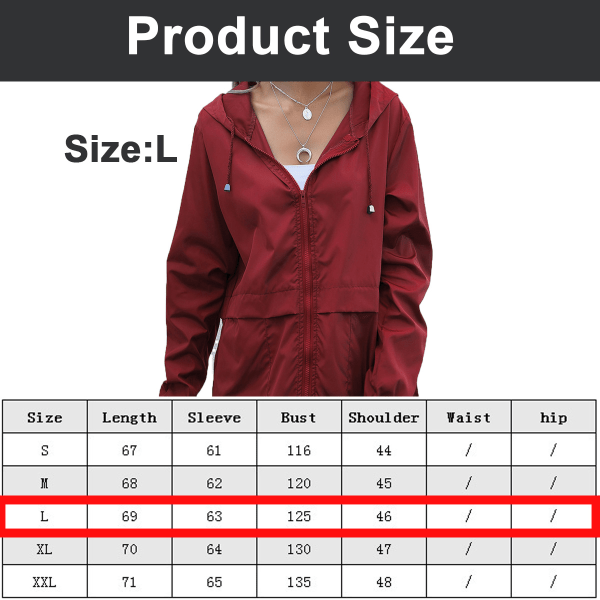 Women's waterproof windbreaker Light windbreaker jacket hooded w