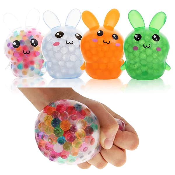 Squishy Påskehare Stressbolde, Påskekurvsfyld, Stresslindrende Fidgetbolde med Blød Klemmetekstur, Søde Hareformede Sensoriske Fidget Legetøj