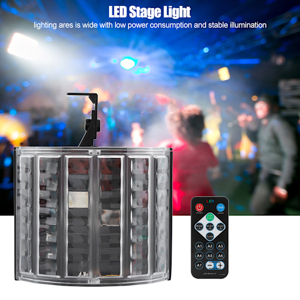 Roterbar LED RGB Mini Kontrollerad Färgglad Scenljus för Party DJ Disco (EU-kontakt)