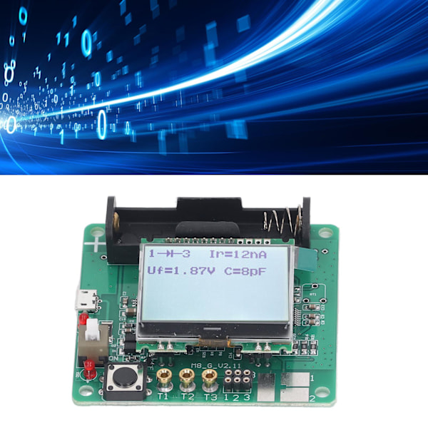 Transistor Tester med LCD-skærm, ESR, Induktans, Kapacitansmåler, Automatisk Nedlukning til DIY