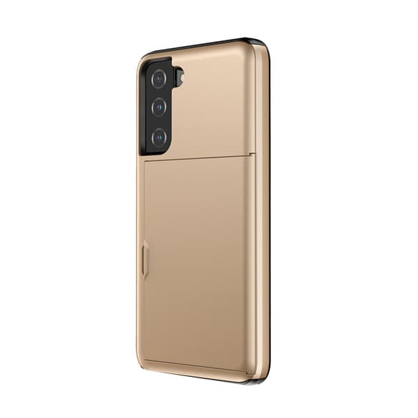 Kompatibel med Samsung S22 Robust Deksel med Gullkort Holder