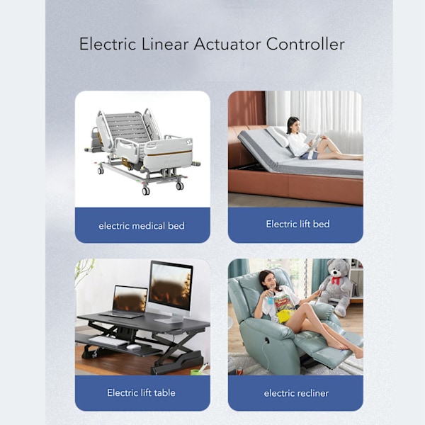 Smart Elektrisk Lineær Aktuator Controller Sikker Overbelastningsbeskyttelse Lille Lineær Aktuator Switch AC 110‑230v DC24V EU Stik