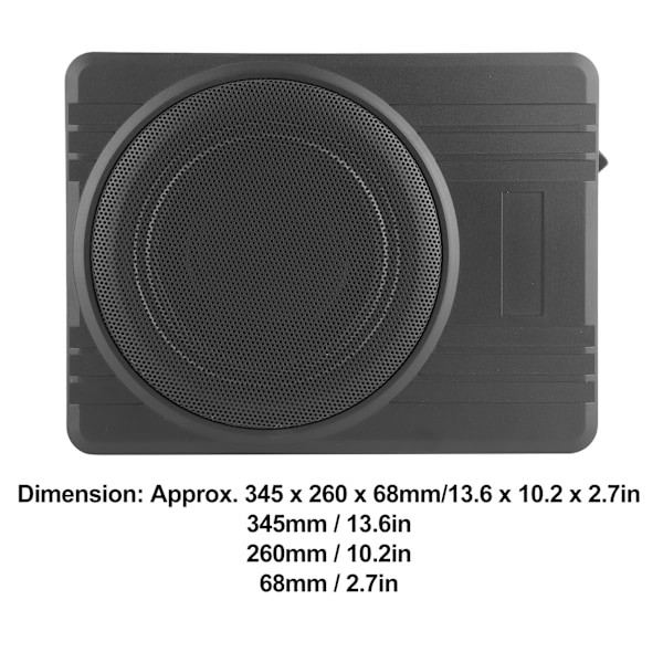 10 tum 12V 800W Under Seat Subwoofer Slank Audio Bas Högtalare Klar Ljud för Bilmodifiering