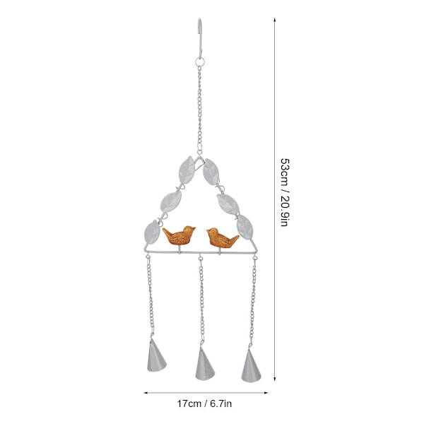 2 stk Innovative Hengede Jern Vindklokker Vindklokker Kunst Håndverk for Dør Vindu Hage Hage Dekor Grå Triangelformet