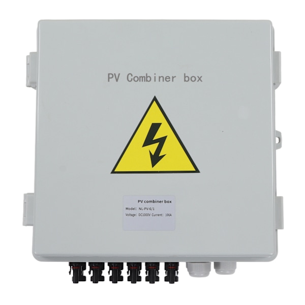 PV Kombinationsbox 6 Strängar IP67 Vattentät Solkombinationsbox med 15A Säkring 40KA Överspänningsskydd DC1000V