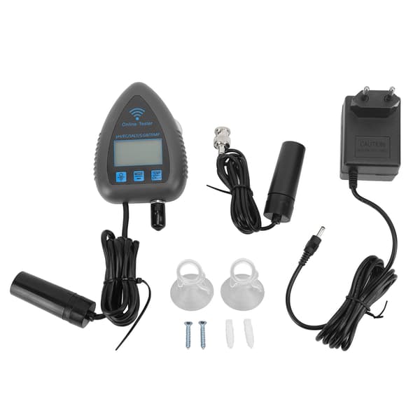 Smart Vannkvalitetsmåler med Fjernovervåking, Digital Testing i Sanntid for PH EC Salt SG Temp, 5-i-1 Testing, WiFi-Funksjon for