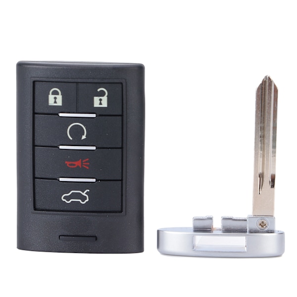 Smart Key med 5 knapper og lille nøgle M3N5WY7777A Udskiftning til Cadillac CTS 2008‑2013