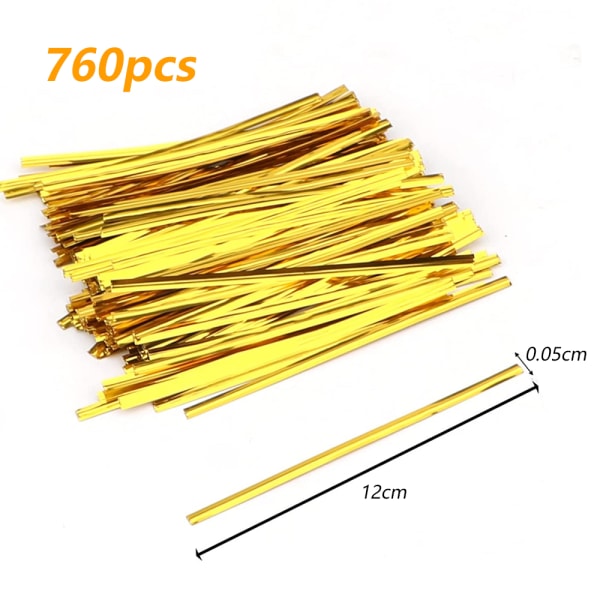 760Pcs Metallic Reusable Bag Ties Plastic Bread Twist Ties