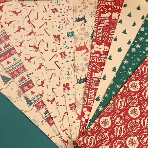 Julklappspapper Förtjockat julkraftpapper grossist Julgran älg presentförpackning omslagspapper
