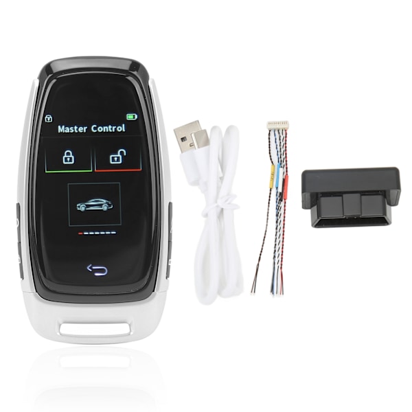 Bil Smart LCD-nyckel Pekskärm Bluetooth 5.0-anslutning Nyckelfri Entré Smidig Beröring för En-knappsstartmodeller Silver