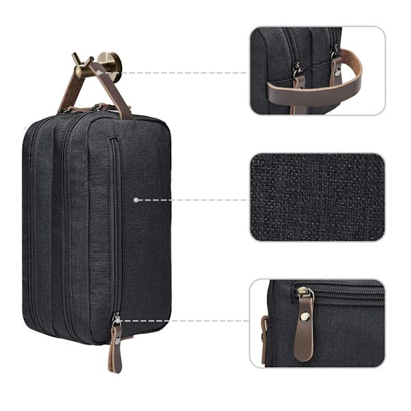 Modern Necessär, Canvas Material Mångsidig Necessär Organizer med Elastisk Banddesign för Rese-Necessär