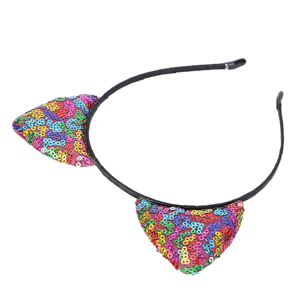 Kattöron Hårband med Vändbara Paljetter, Glitter Glänsande Kitty Säkerställer Mångsidighet & Halkfritt för Daglig Användning, Elasticitet Passar De Flesta Huvuden för Komfort