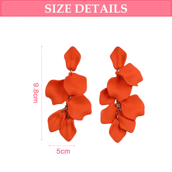 Long Acrylic Rose Petal Earrings for women and girls with Exagge