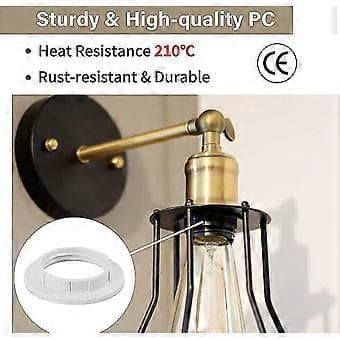 E14 Skruring for lampe, gjenget ring for lampe 2 stk