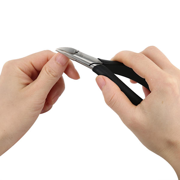 2-pack Inväxt Nagelklippare & Nagelbands-tryckare Set Silikonhandtag Tång Klippset Svart