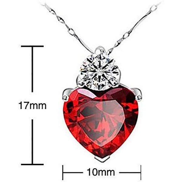 Queen of Hearts Necklace 925 Sterling Silver Chain Red Heart