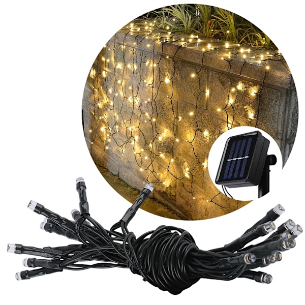 2 Meter 20 LED-lampor Solcellsdriven Ljusslinga Varmvit Utomhusdekorationslampa
