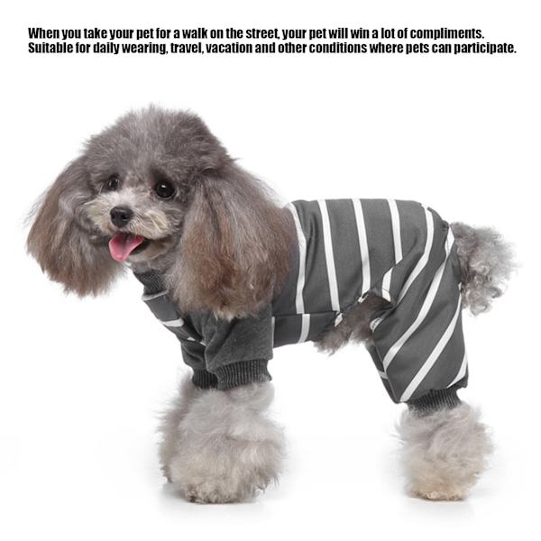 Indendørs Hundedragt Blød Polyester Hundefrakker Langærmet Stribet SkjorteSY59 Grå Kontrastfarve XL