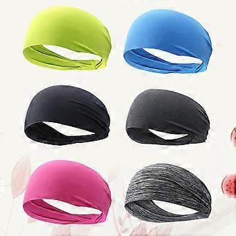 6 stk. Elastisk Hodebånd Yoga Hodebånd Kosmetisk Hodebånd Elastisk Hårbånd Sport Hodeinnpakning Trenings Hodebånd