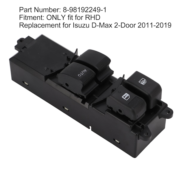 Master Vindue Kontrol Switch 8981922491 Bil Interiør Tilbehør Udskiftning til Isuzu DMax 2Dørs 20112019 RHD