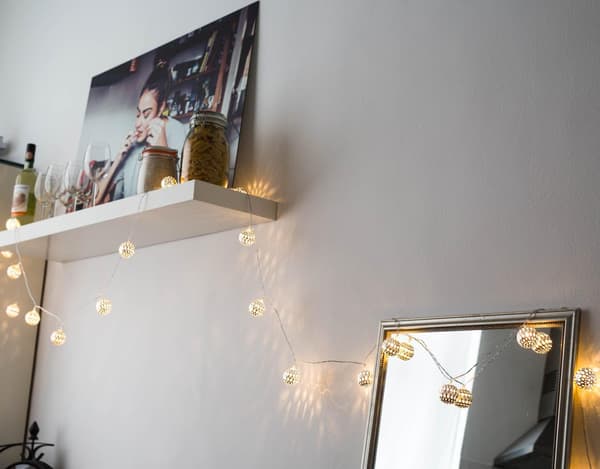 Ramadan LED-ljusslinga, Silver LED-globeljus för julgransdekorationer, 50 LED, Transparent kabel, Timerfunktion, Plug-in LED-dekorationsbelysning